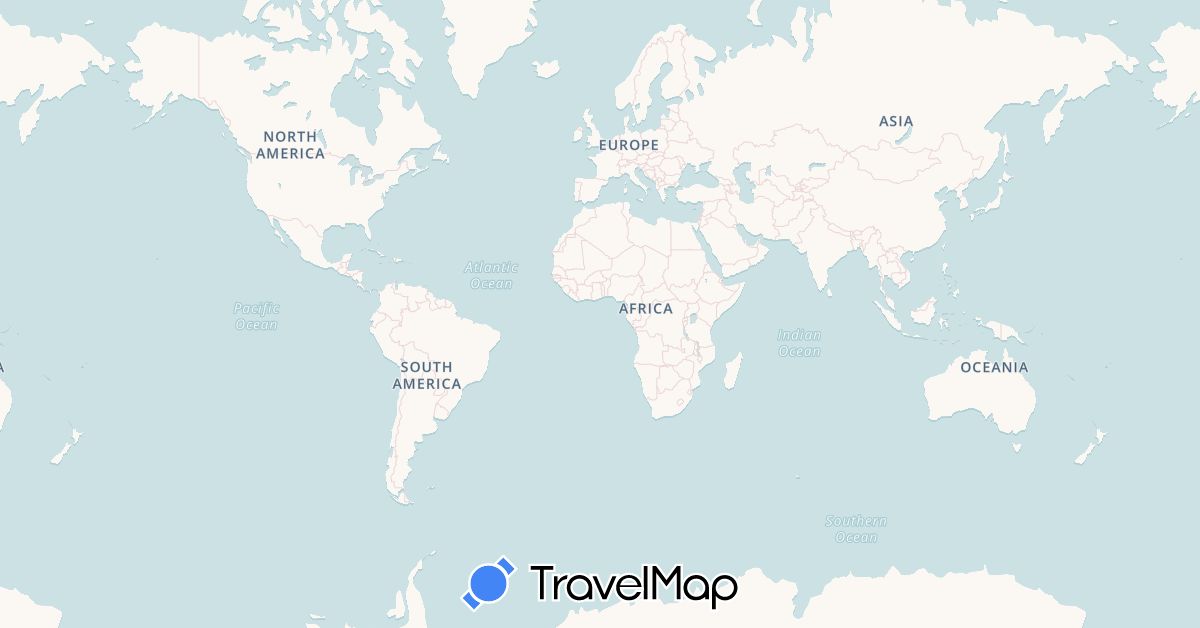 TravelMap itinerary: driving, cycling in Åland Islands, Tunisia (Africa, Europe)